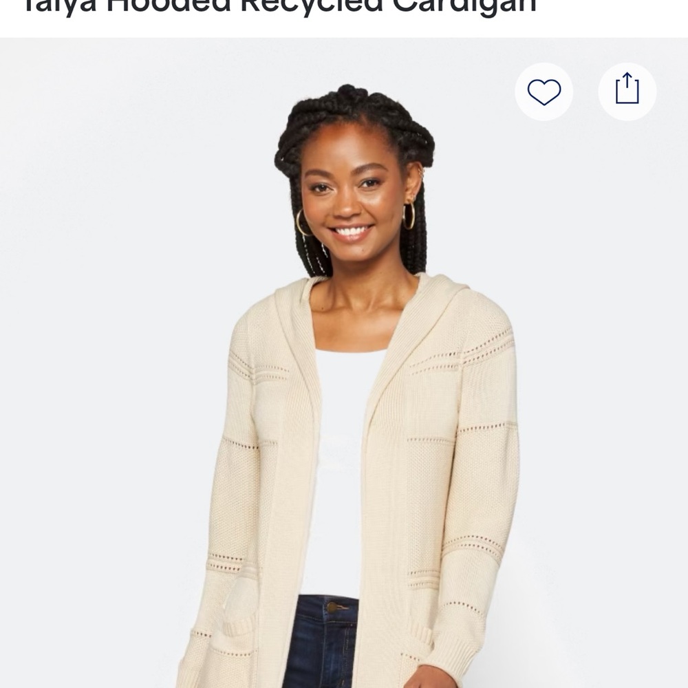 Elegant Cream Hooded Cardigan